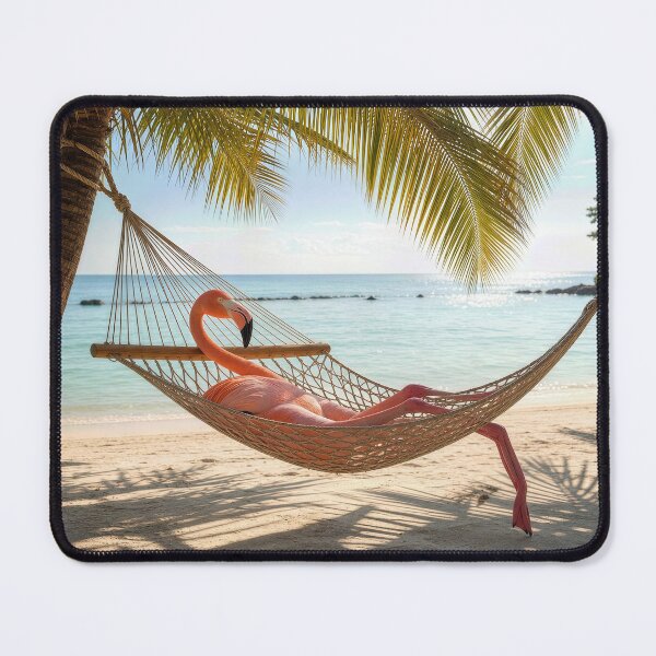 Item preview, Flamingo Lounging in a Hammock designed and sold by Maria Dryfhout.