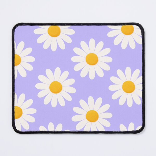 Item preview, Soft White Daisy Pattern on Lilac Background Minimal Floral Design designed and sold by daila70.