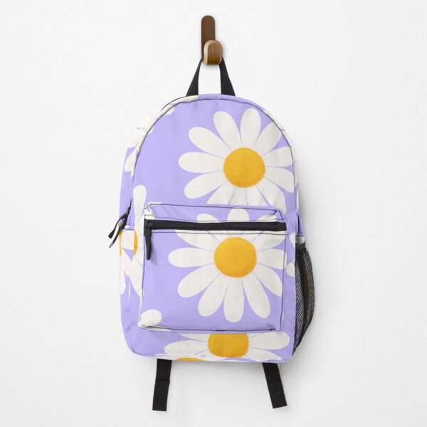 Item preview, Soft White Daisy Pattern on Lilac Background Minimal Floral Design designed and sold by daila70.