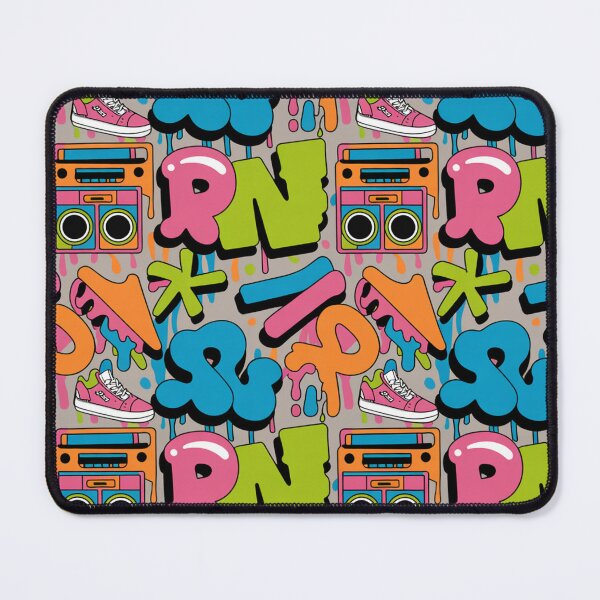 Item preview, Bold Street Art Pattern | Vibrant Graffiti Sneakers Boombox Seamless Repeat designed and sold by Midnight Veil Designs.