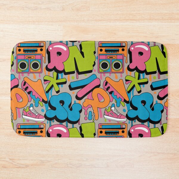 Item preview, Bold Street Art Pattern | Vibrant Graffiti Sneakers Boombox Seamless Repeat designed and sold by Midnight Veil Designs.