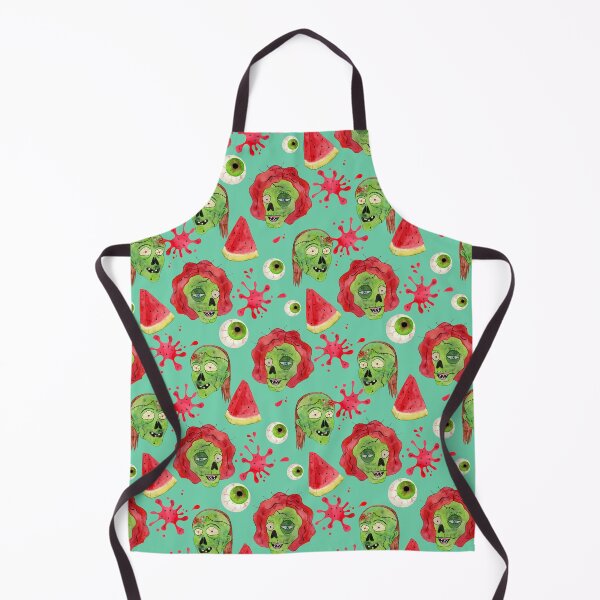Item preview, Zobie Eating a Watermelon Slice Funny Summerween Pattern - Mint Green  designed and sold by CanisArtStudio.