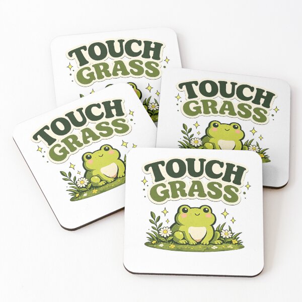 Item preview, Touch Grass Funny Frog Meme Design designed and sold by BlackShopps.