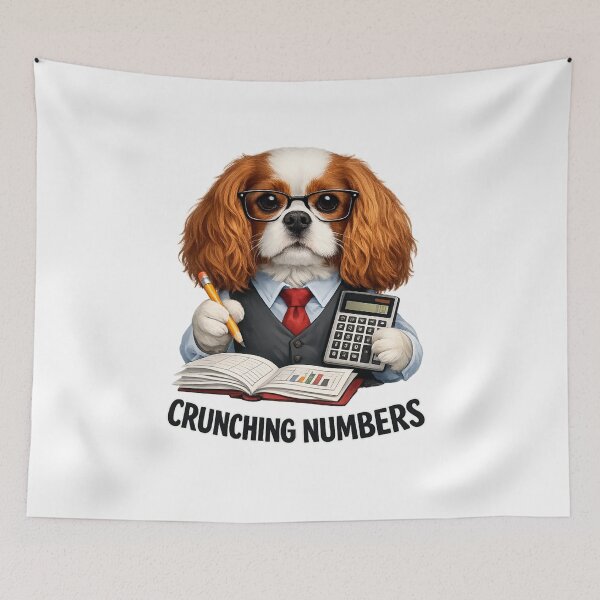 Item preview, Crunching Numbers Blenheim Cavalier designed and sold by SpottyRainbow.