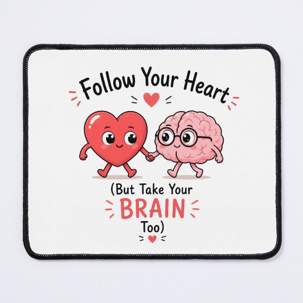 Item preview, Follow Your Heart But Take Your Brain Too Funny Heart and Brain Quote designed and sold by INVITOARTE.