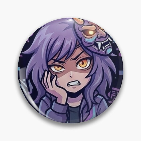 Item preview, Instinct 404 (本能404) - Cyberpunk Anime Hannya Sticker designed and sold by Japan-kanji-ya.