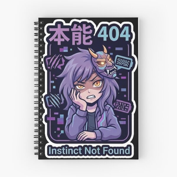 Item preview, Instinct 404 (本能404) - Cyberpunk Anime Hannya Sticker designed and sold by Japan-kanji-ya.