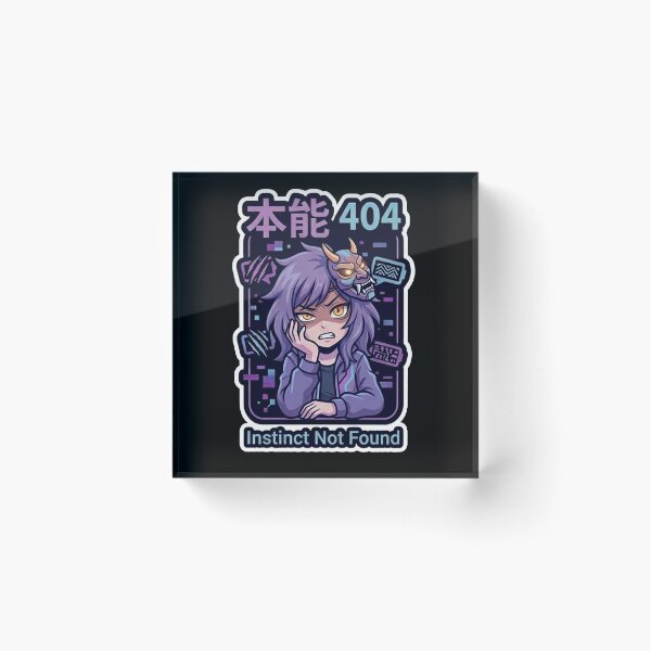 Item preview, Instinct 404 (本能404) - Cyberpunk Anime Hannya Sticker designed and sold by Japan-kanji-ya.