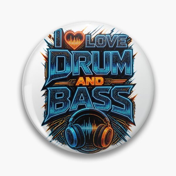 Item preview, Neon Cyberpunk I Heart Drum and Bass DJ Headphones designed and sold by  ZenRave Designs.