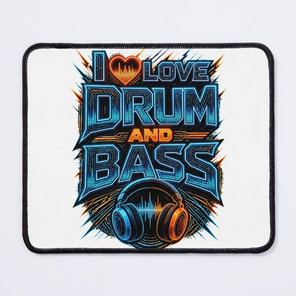 Item preview, Neon Cyberpunk I Heart Drum and Bass DJ Headphones designed and sold by  ZenRave Designs.