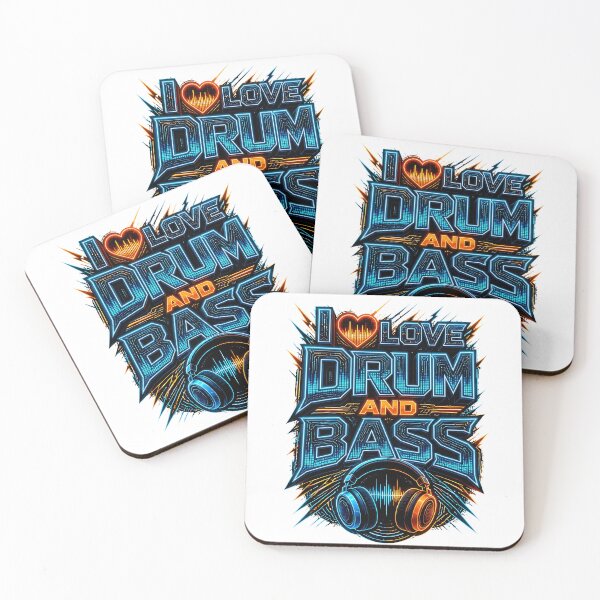 Artikelvorschau, Neon Cyberpunk I Heart Drum and Bass DJ-Kopfhörer entworfen und verkauft von  ZenRave Designs.