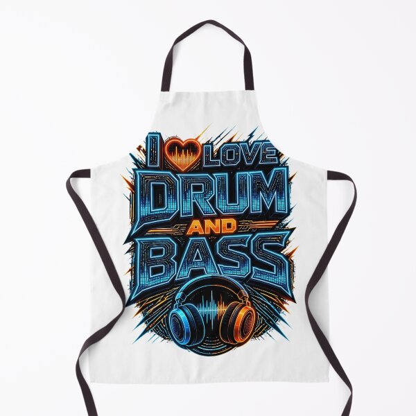 Item preview, Neon Cyberpunk I Heart Drum and Bass DJ Headphones designed and sold by  ZenRave Designs.