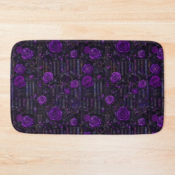 Item preview, Dark Gothic Academia Purple Roses and Antique Books Seamless Pattern designed and sold by · GAMING SOUL ·.
