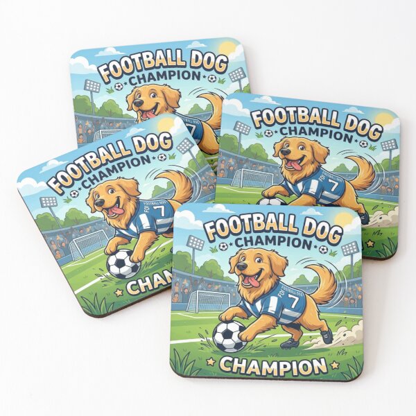 Item preview, Football Dog Champion – Golden Retriever Soccer Player Cute Sports Dog Cartoon designed and sold by Sneh024.