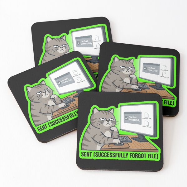 Item preview, Sent Successfully Forgot File Funny Office Cat designed and sold by Cat Meme Fund.