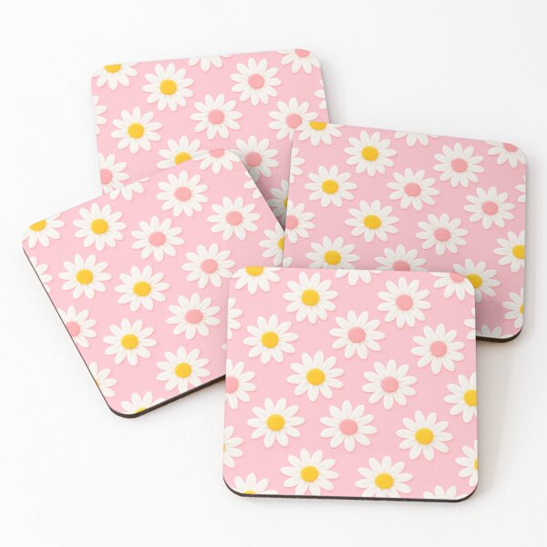 Item preview, Cute White Daisy Pattern on Pink Girly Pop Background Floral Design designed and sold by daila70.