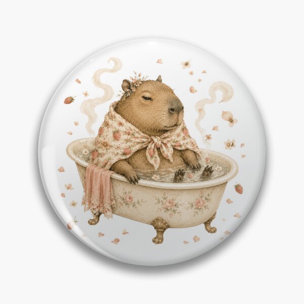 Item preview, Coquette Capybara Vintage Bathtub Spa Self Care Aesthetic designed and sold by AQUILAKREO.