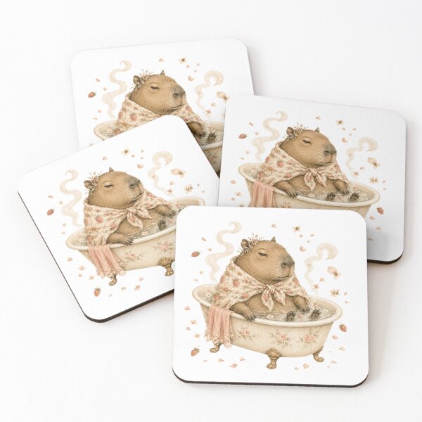 Item preview, Coquette Capybara Vintage Bathtub Spa Self Care Aesthetic designed and sold by AQUILAKREO.