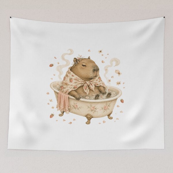 Item preview, Coquette Capybara Vintage Bathtub Spa Self Care Aesthetic designed and sold by AQUILAKREO.