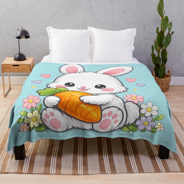 Item preview, cute rabbit holding Smale carrot designed and sold by Uni-Fashion.