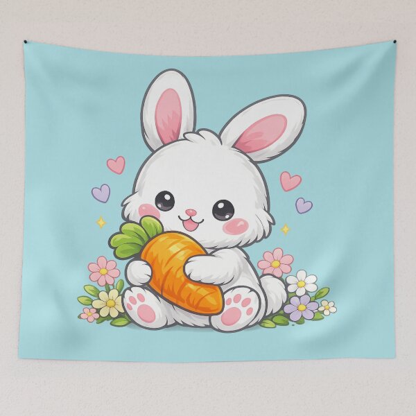 Item preview, cute rabbit holding Smale carrot designed and sold by Uni-Fashion.
