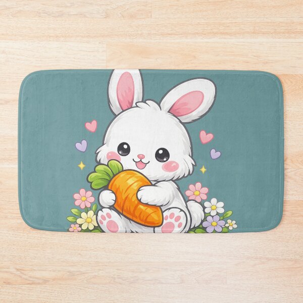 Item preview, cute rabbit holding Smale carrot designed and sold by Uni-Fashion.