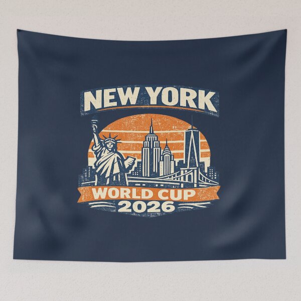 Item preview, New York World Cup 2026 Vintage Retro Travel T-Shirt | NYC Skyline Football Graphic designed and sold by ArthUpscale.