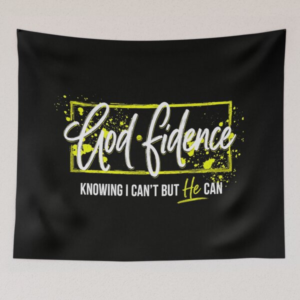 Item preview, Godfidence Knowing I Cant But He Can Splatter Cross Faith T-Shirt designed and sold by Taniyah Gomes.