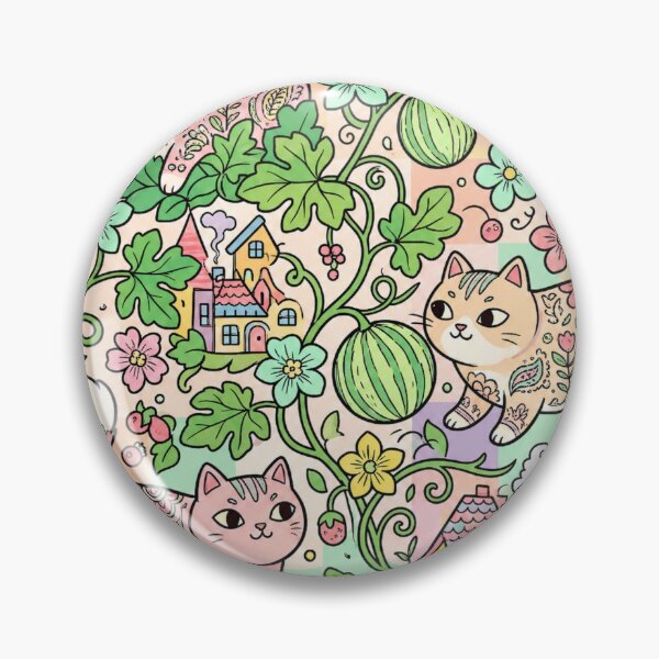 Item preview, Cute Cats and Melons Pattern designed and sold by Iampoji.