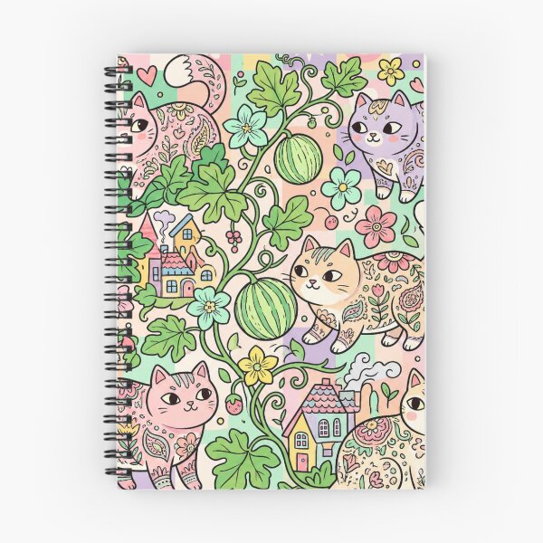 Item preview, Cute Cats and Melons Pattern designed and sold by Iampoji.