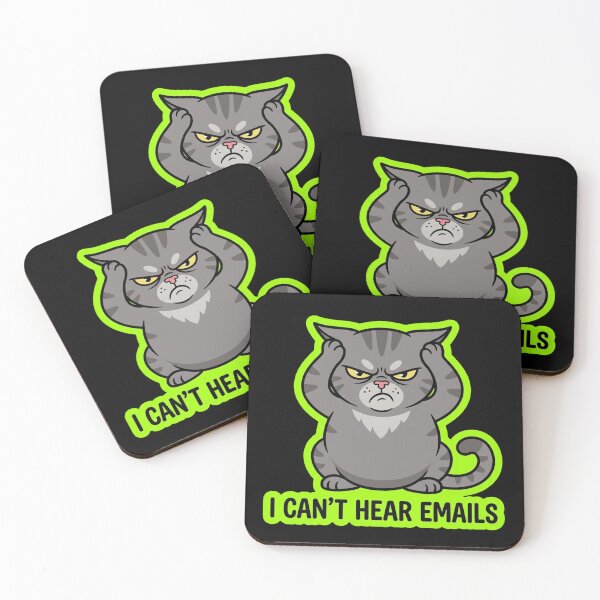Item preview, I Can't Hear Emails Funny Grumpy Cat Design designed and sold by Cat Meme Fund.