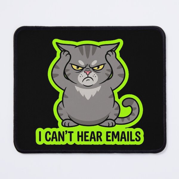 Item preview, I Can't Hear Emails Funny Grumpy Cat Design designed and sold by Cat Meme Fund.