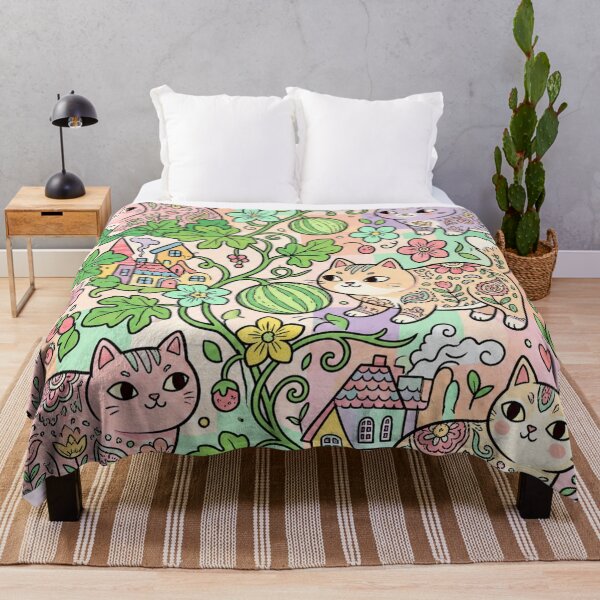Item preview, Cute Cats and Melons Pattern designed and sold by Iampoji.