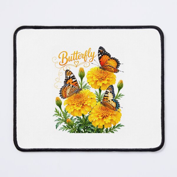 Item preview, Butterfly and Yellow Flowers Nature Design designed and sold by RipantinaFantasy .