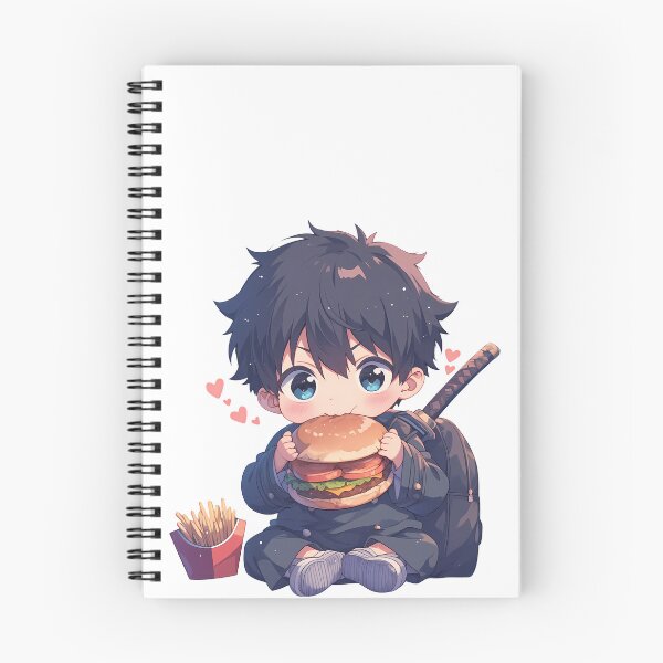 Item preview, Renzo Shima Blue Exorcist Anime Kawaii Chibi Burger Black Hair Cute designed and sold by earlobejerk.