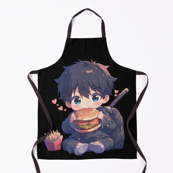 Item preview, Renzo Shima Blue Exorcist Anime Kawaii Chibi Burger Black Hair Cute designed and sold by earlobejerk.