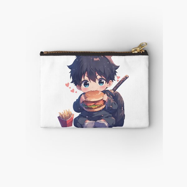 Item preview, Renzo Shima Blue Exorcist Anime Kawaii Chibi Burger Black Hair Cute designed and sold by earlobejerk.