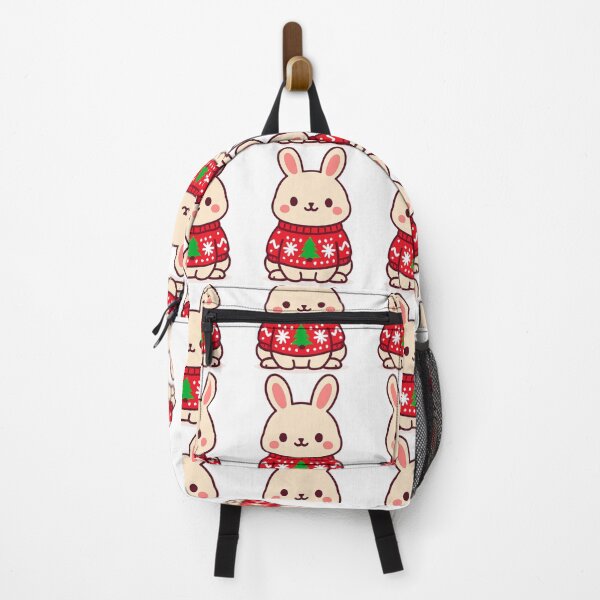 Item preview, Cozy Holiday Bunny - Christmas Kawaii Sticker designed and sold by foryouandyours.