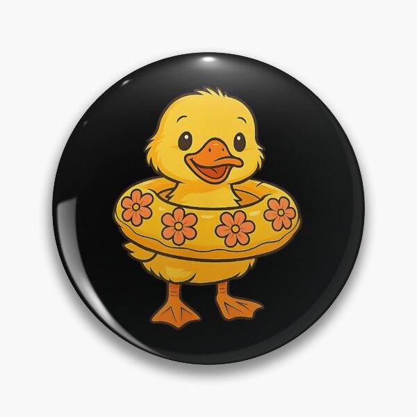 Item preview, Cute Yellow Duckling Wearing Flower Swim Ring Summer Pool Beach Vacation designed and sold by LizzyKeiko.