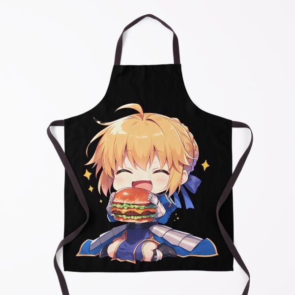 Item preview, Saber Fate Stay Night Chibi Burger Kawaii Knight Smile designed and sold by earlobejerk.