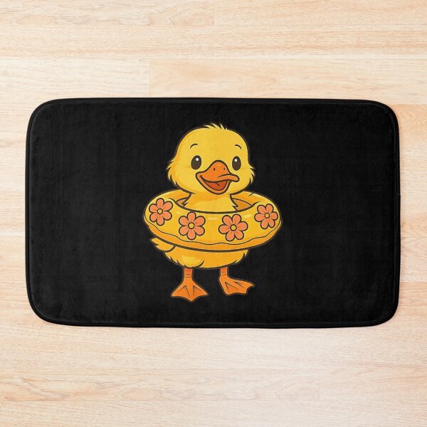 Item preview, Cute Yellow Duckling Wearing Flower Swim Ring Summer Pool Beach Vacation designed and sold by LizzyKeiko.