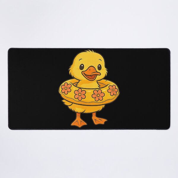Item preview, Cute Yellow Duckling Wearing Flower Swim Ring Summer Pool Beach Vacation designed and sold by LizzyKeiko.