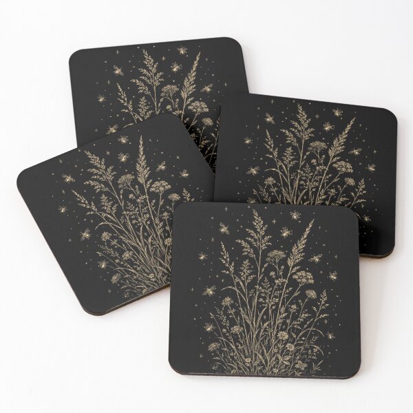 Item preview, Mystic Wildflowers And Golden Fireflies Botanical Aesthetic Celestial Nature Graphic designed and sold by LizzyKeiko.