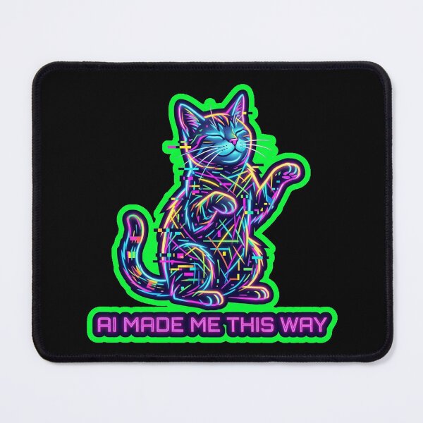 Item preview, AI Made Me This Way Glitch Cat Funny Design designed and sold by Cat Meme Fund.