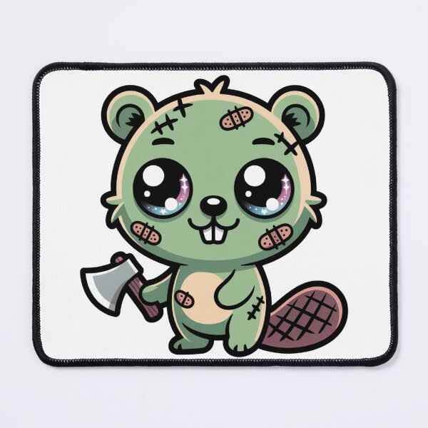 Item preview, Kawaii Zombie Beaver With Axe designed and sold by LukaRealm.