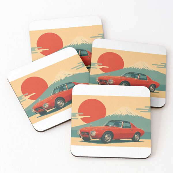 Item preview, classic japanese sports car 800 minimalist 45º side designed and sold by Traceursniper.