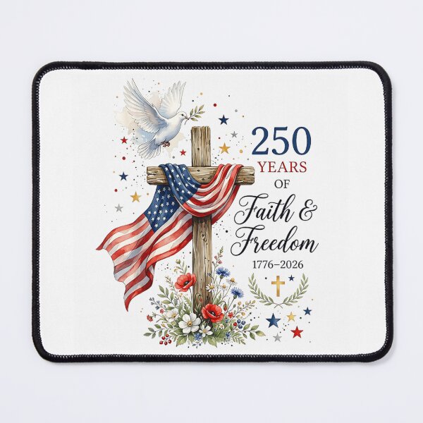 Item preview, American Flag Wooden Cross Faith And Freedom 250th Anniversary Memorial designed and sold by LizzyKeiko.