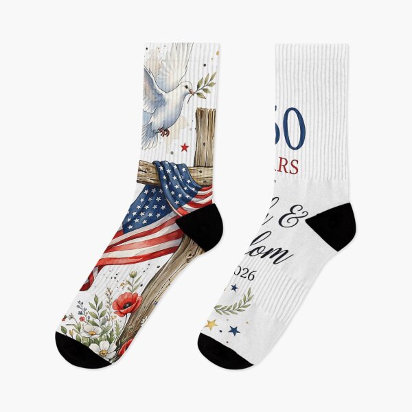 Item preview, American Flag Wooden Cross Faith And Freedom 250th Anniversary Memorial designed and sold by LizzyKeiko.