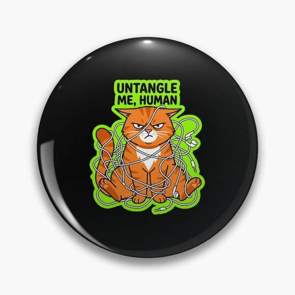 Item preview, Untangle Me Human Funny Cat Tangled Earphones designed and sold by Cat Meme Fund.