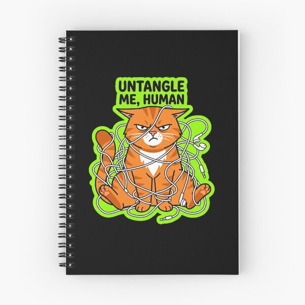 Item preview, Untangle Me Human Funny Cat Tangled Earphones designed and sold by Cat Meme Fund.